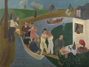 Honorine, Paul-Gustave en anderen - geschilderd door Edgard Tytgat